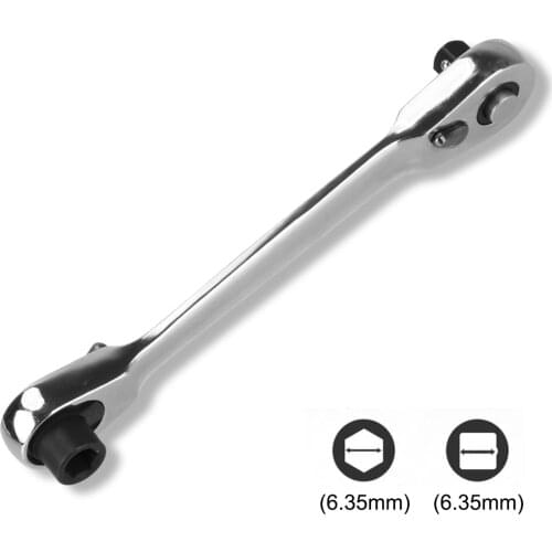 Socket Ratchet Wrench Mini 1/4 inch Rod Screwdriver Double Ended Quick Socket Bit Tool Contain Ratchet Handle Wrench