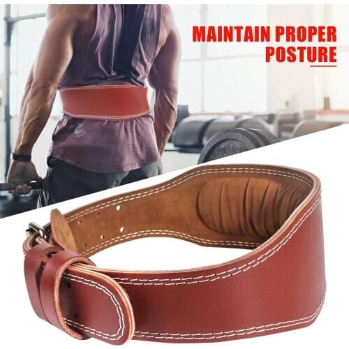 Leather Weightlifting Belt Gym Fitness Crossifit Dumbbell Barbell Powerlifting Back Support Power Training Weight Lifting Belt