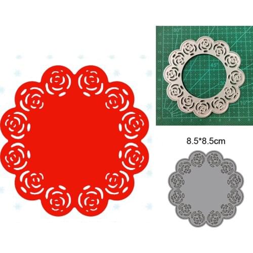 Round lace background Halloween 2021 new metal cutting mold photo frame DIY scrapbook decoration embossing handmade template