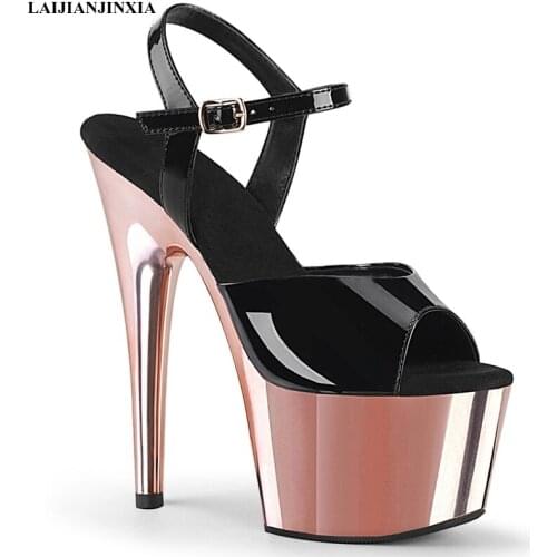 LAIJIANJINXIA New Women Sexy Show Sandals 17CM High Heels Sexy Platform Sandals Girls Shoe for Party Club Drop Sale LFD
