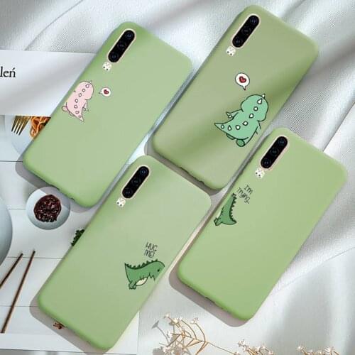 Cute cartoon dinosaur couple best friend Phone Case Candy Color for iPhone 6 7 8 11 12 s mini pro X XS XR MAX Plus