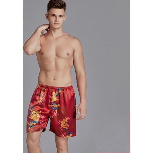 Fashion Casual Mens Thin Section Soft Sleep Underwear Satin Men Sleep Pants