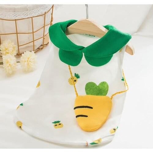 Cartoon Dog Clothes Vest Pineapple for Dogs Clothing Pet Outfits Cute Summer Breathable Yorkies Print White Boy Ropa Para Perro