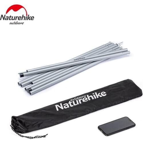 Naturehike Camping Accessoire Tent Poles Canopy 4 Meter SunPoles Black Thickening Awning Rod Outdoor Accessoire Camping Tent Use