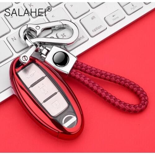 New TPU+PC Car Key Case Shell Covers For Nissan Tidda Livida X-Trail T31 T32 Qashqai March Juke Keychain Interior Accessories