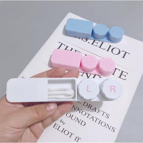 Candy color portable Contact Lens Case Travel Glasses Lenses Box for Unisex Eyes Care Kit Holder Container Support Gift