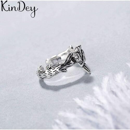 Simple Style Silver Color Bird Rings for Women Men Jewelry Big Open Rings bague femme