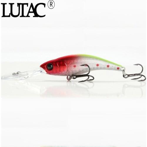 LUTAC Minnow Wobbler Fishing Lures 70mm 10g floating minnow hard lure depth 4m For Trolling Squid Fish Lure