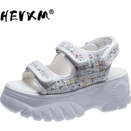 Platform Fashion Shoes New Fashion Buckle Diamond Decoration Basic Sandals 5.5cm Heel Dropshipping Women Summer Wedges Sandals