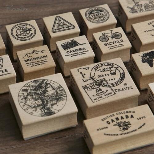 XINAHER Vintage journey story map stamp DIY wooden rubber stamps for scrapbooking stationery scrapbooking standard stamp