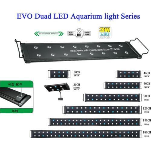 18"-24"(45CM-60CM) EVO Duad Saltwater Coral Reef Cichlid freshwater plant Aquatic tank Aquarium LED Light Lamp Lighting fixture