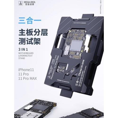 MEGA-IDEA 3 in 1 Motherboard Layered Tester For 11Pro Max 11pro 11 Logic Board Function Testing Fixture Repair Holder Tool