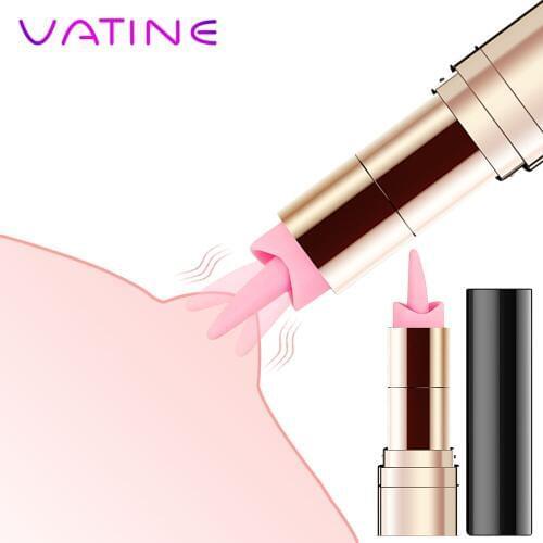 VATINE 10 Frequency G-spot Vibrator Clit Stimulator Lipstick Shape Vibrator Adult Game Bullet Tongue Licking Vibrator