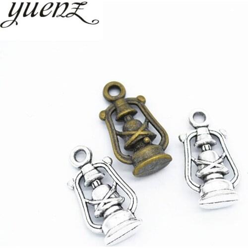 YuenZ 10pcs Antique silver color kerosene lamp Charms Pendants For Necklace Bracelet Jewelry Making DIY Handmade 20*10mm J409