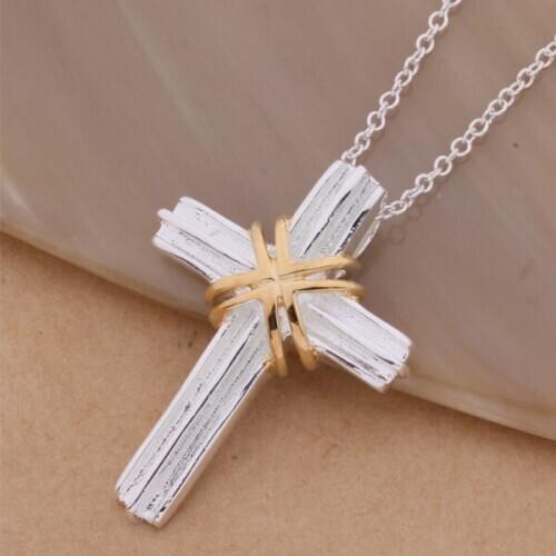 AN304 Hot Pendant Necklaces For Women Charm Silver Color Lucky 925 Fashion Jewelry Pendant Gold Cross /bbiajspa Asfajjma