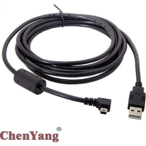 Zihan USB 2.0 Male to Right Angled 90 Degree Mini USB B Type 5pin Male Data Cable with Ferrite 3.0m