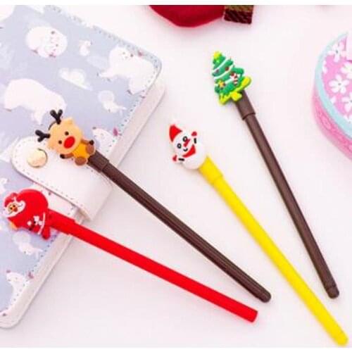 1pcs Santa Claus Gel Pen 0.38mm Kawaii Pens Novelty Stationery Cute Pen Student Cute Signing Pens Kawaii School Supplies