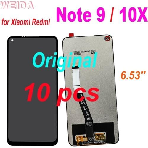 10 Pcs Original 6.53'' for Xiaomi Redmi Note 9 Redmi 10X 4G LCD Touch Screen Digitizer Assembly for Redmi Note9 Display Screen