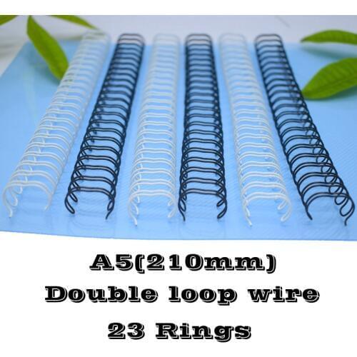 100PCS/BOX A5 size 210mm 23 rings 6.4-14.3mm steel iron double loop wires binding wire calendar binding wires