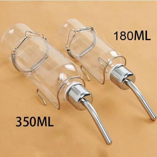 180ml 350ml Pet Stainless Steel Guinea Pig squirrel Rabbit Hamster Hanging Waterer Drinking Automatic Feeder Bottle