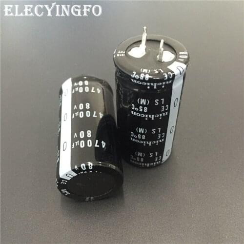2pcs 4700uF 80V NICHICON LS Series 25x50mm High Quality 80V4700uF Snap-in PSU Aluminum Electrolytic Capacitor