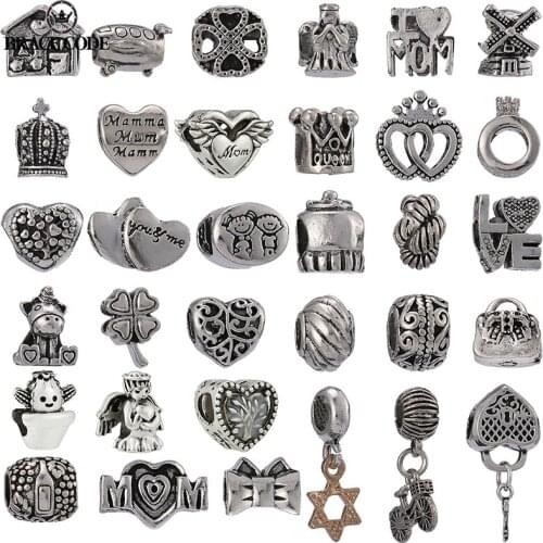 2Pcs/Lot Silver colour Family Tree Of Life And Mothers Day Pendants Suitable For Brand Bracelets DIY Jewelry Women Accessories
