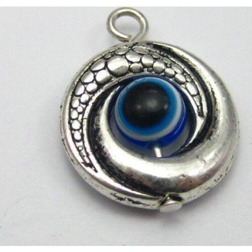 25 Tibet Silver EVIL EYE Kabbalah Charm Pendants