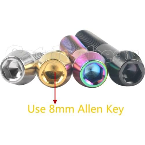 Catdogber 4Pcs M10 x55/60mm1.25 Taper Head Titanium for Ducati Front Brake Caliper Motor Bike Bolt Golden/Rainbow/Titanium 4pcs