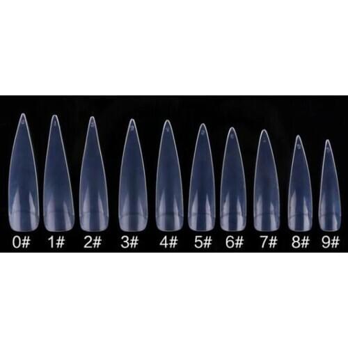 500/pack sharp&half type DIY false nail tips transparent artificial nails shield sticker as manicure beauty nail art salon tool