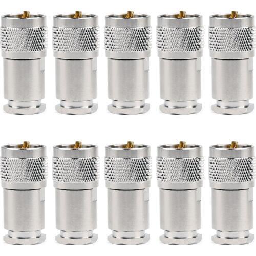 Areyourshop 10Pcs UHF Male PL259 Clamp For RG8 RG165 RG213 LMR400 Cable RF Connector Adapter Coaxial