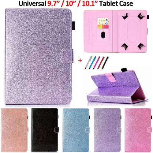 Bling Glitter Universal Tablet Case 9.7"/10"/ 10.1" inch for iPad 2018 Samsung Tab A 10.1 Huawei M5 Lite T5 10 Lenovo Tab 4 10