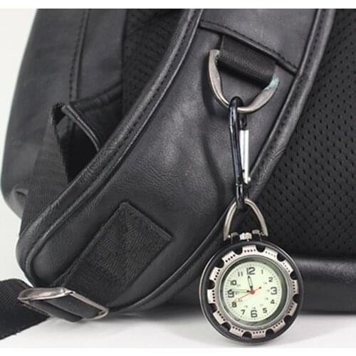 Digital Carabiner Watch Anti-oxidation Shock Resistance Vintage Climbing Hiking Clip on Quartz Watch for Outdoor Carabiner Watch