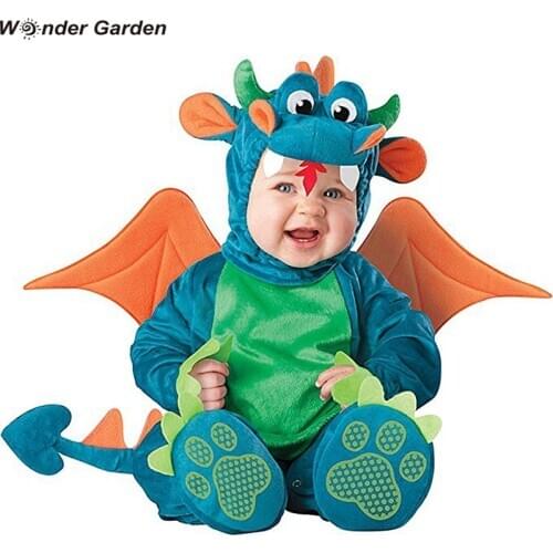 Wonder Garden Infant Toddlers Baby Dragon Costume Kid Halloween Party Cosplay Costumes Christmas Purim Holiday Jumpsuit