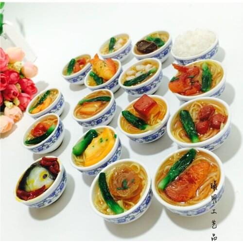 Porcelain Bowl Ramen Refrigerator Sticker Soft Material Magnetic Sticker Small Gift Creative Simulation Food Soup Spoon Cute