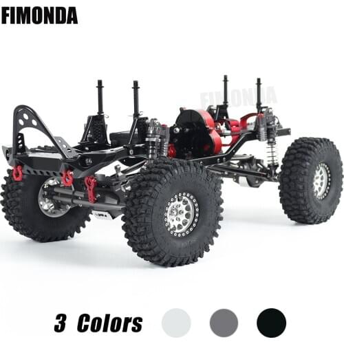 FIMONDA New 1/10 RC Rock Crawler Metal Chassis Builders Kit 312mm Wheelbase with Aluminium Wheels CNC Axle Reverse Transmission