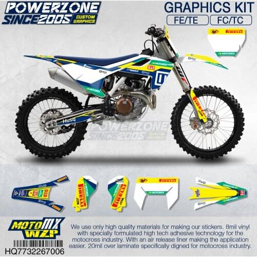 PowerZone Customized Team Graphics Backgrounds Decals 3M Custom Stickers For Husqvarna 2017 To 2019 FE TE FC TC 250 To 500cc 706