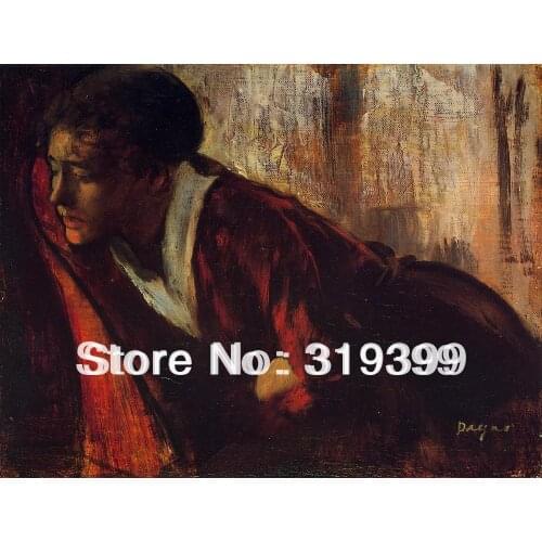 Oil Painting Reproduction on Linen Canvas,Melancholy by edgar degas ,Free DHL FAST Shipping,100% handmade