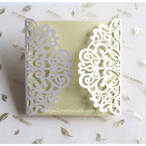 Laser cut cards for christening wedding favors , christening invitations cards hot sale 100pcs