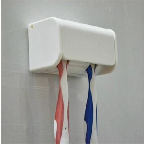 Sticky Type ABS Toothbrush Holder Hooks Bathroom Accessories Dustproof Toothbrush Rack Holder Wall Mount Adhesives White