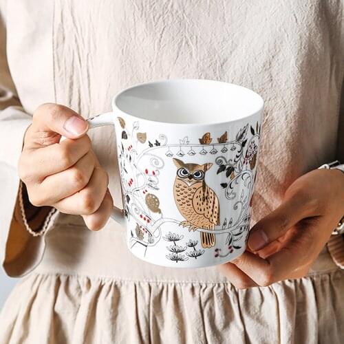 550ml Breakfast Coffee Mug Europe Style Animal Garden Milk Cup Large Capacity Ceramic of Porcelain Mugs Exquisite Holiday Gift
