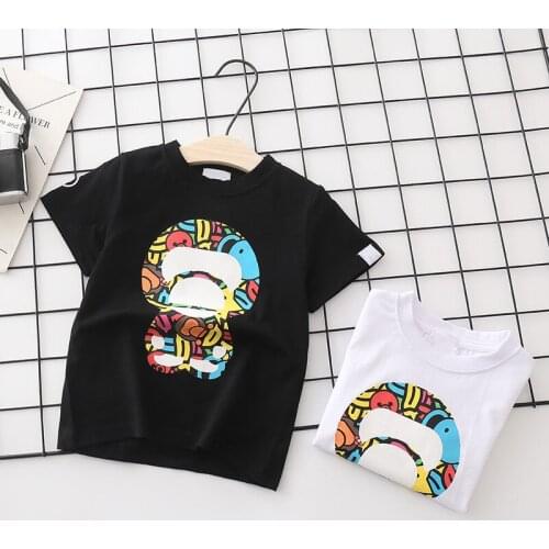 Fashion Kids Boy Girls Cartoon Camo Animal Pattern Printed Shirt Summer Short Shirts Tops Tee Hip Hop Style Clothes