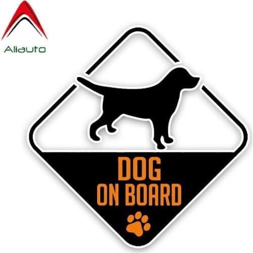 Aliauto Caution Car Sticker Lovely Dog on Board Decor PVC Decal Waterproof for Subaru Golf 4 Mini Cooper Peugeot 307,13cm*13cm