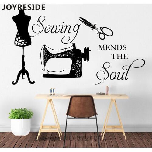 Sewing Mends Wall Decals Salon Beauty Decor Home Rooms Decoration Wall Stickers Quotes Haircut Wall Decal Mural Hand Make M300