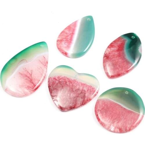 Natural Stone Pendants 5pcs/pack Water Drop shape Necklace Pendant for DIY Women Necklace Jewelry Making Reiki Healing Gift