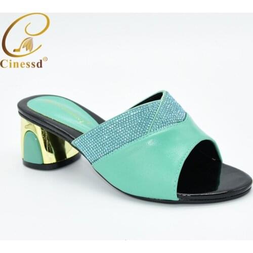 New Arrival Ladies Shoes Party Wedding Shoe Decorated with Rhinestone Elegant Slip on Women Lady Pumps Shoes Nigerian Women Shoe