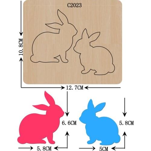 New Lovely Rabbit Wooden die Scrapbooking C2023 Cutting Dies