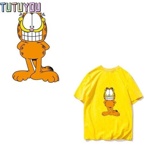 PC479 Cat Cartoon Heat Transfer Stickers Clothing Patches for T-shirt Iron-on Transfers DIY Decoration Applique Patches