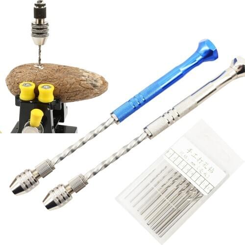 1 Set Jewelry Tools Push type Semi-automatic Mini Drill Handmade Screw Handheld For Epoxy Resin Jewelry Making DIY Wood Craft