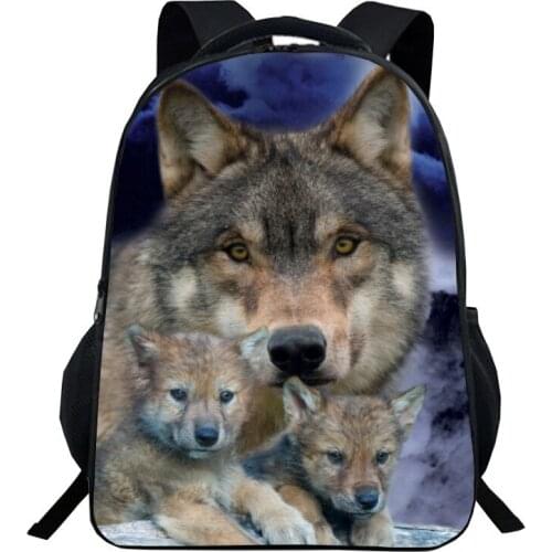 Cool Animal Wolf Backpack Women Men Rucksack Children School Bags for Teenager School Backpacks Kids Book Bag