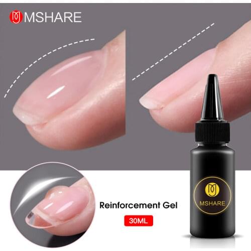 MSHARE Reinforcement Gel Self Leveling Build Nail Apex & C-Curve Builder Strengthen Alignment Base Soak Off 30ml